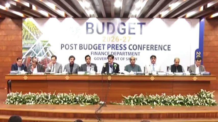 May be an image of dais and text that says 'BUDGET 2026-27 POST BUDGET PRESS CONFERENCE FINANCE FINANCE-DEPARTMENT DEPARTMENT GOVERN NT OF GOVERSONTOFSI SI 26'