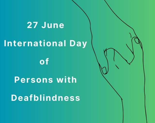 May be a graphic of ‎text that says '‎27 June of International Day الألمي Persons with Deafblindness‎'‎