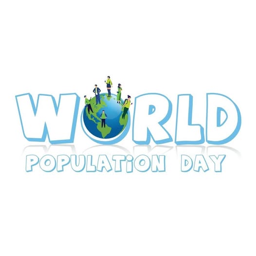 May be a graphic of map and text that says 'WÜRLD W RLD POPULATION DAY'